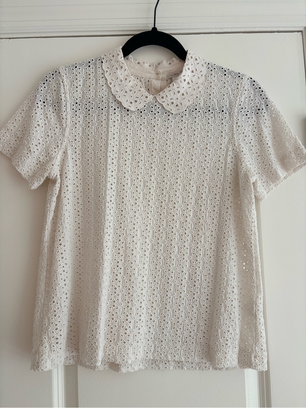 J. Crew Eyelet Collared Top